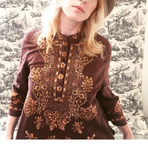 Tops - Boho Beaded and Embroidered Blouse Tops - Boho Beaded and Embroidered Blouse